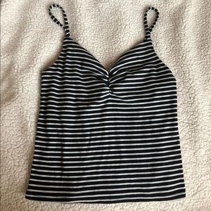 black and white striped tank